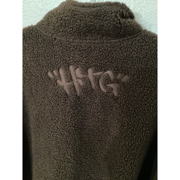 Honor‎ The Gift Script Sherpa Pullover Brown HTG230361 Size L (Oversized Fit) - Picture 9 of 14